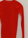 BASERANGE Hollow heart-shaped round neck slim long-sleeved T-shirt bottoming shirt TOHLS MY RED